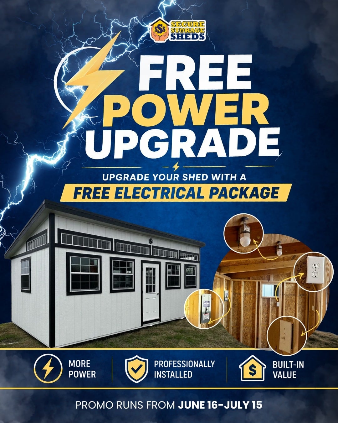 Free Electrical Package For Your Shed